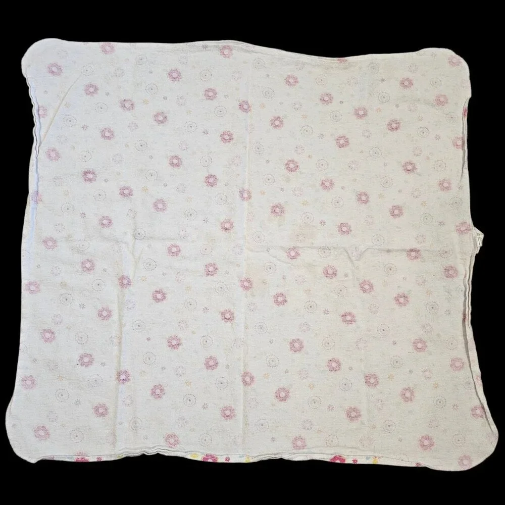 Circo Floral Baby‎ Receiving Blanket Pink White Blue Flower Polka Dot Flannel